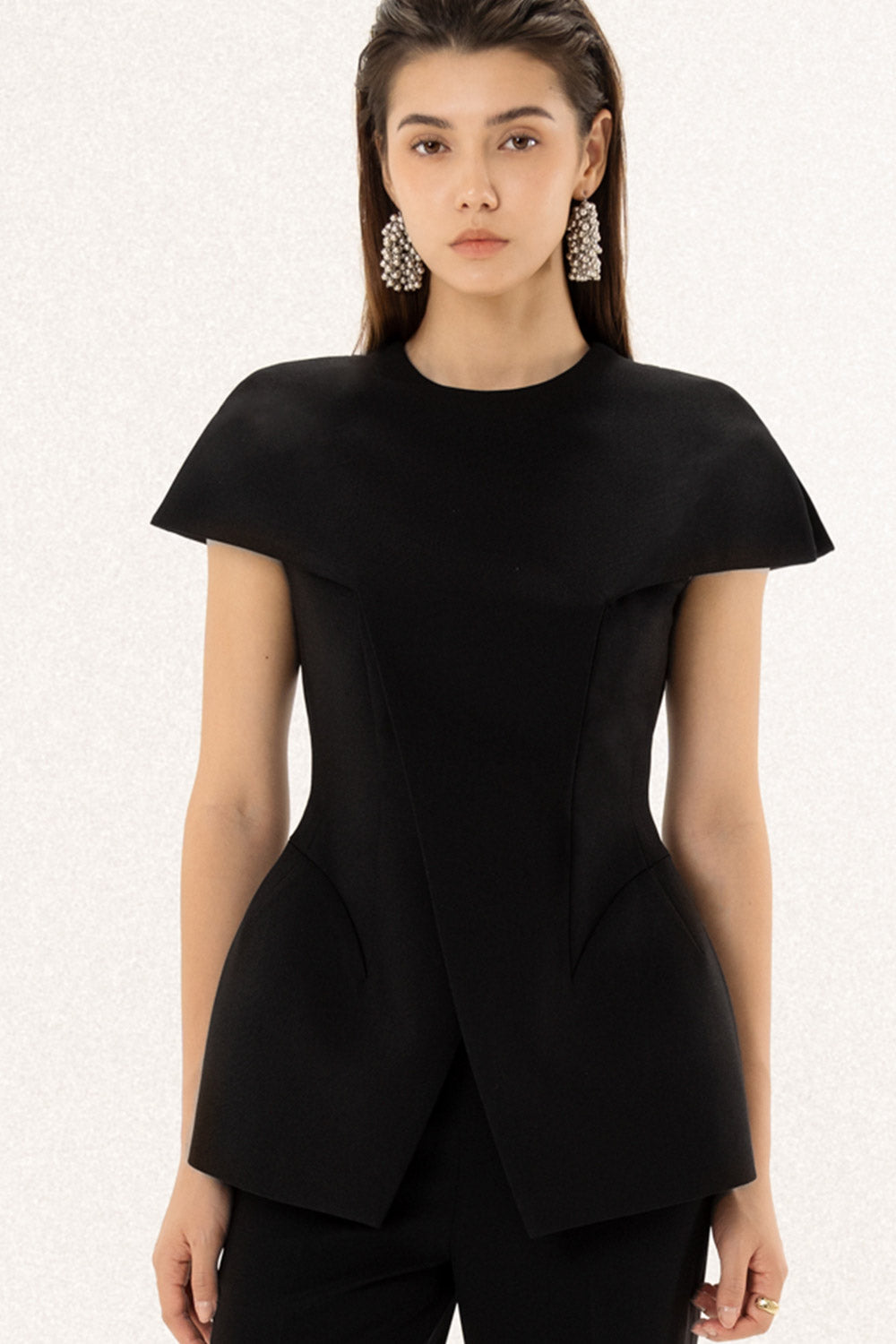 Beyon Peplum Split Sleeved Polycotton Top