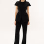 Patia Straight Ribbed Polycotton Floor Length Pants