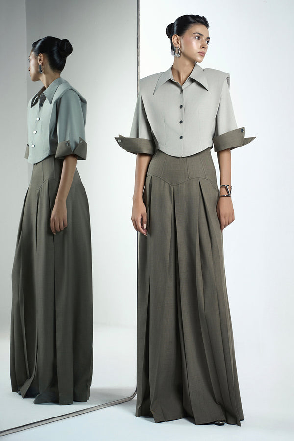 Dalia Cropped Middle Sleeved Twill Jacket