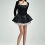 Ballet Bodycon Long Sleeved Corduroy Crop Top