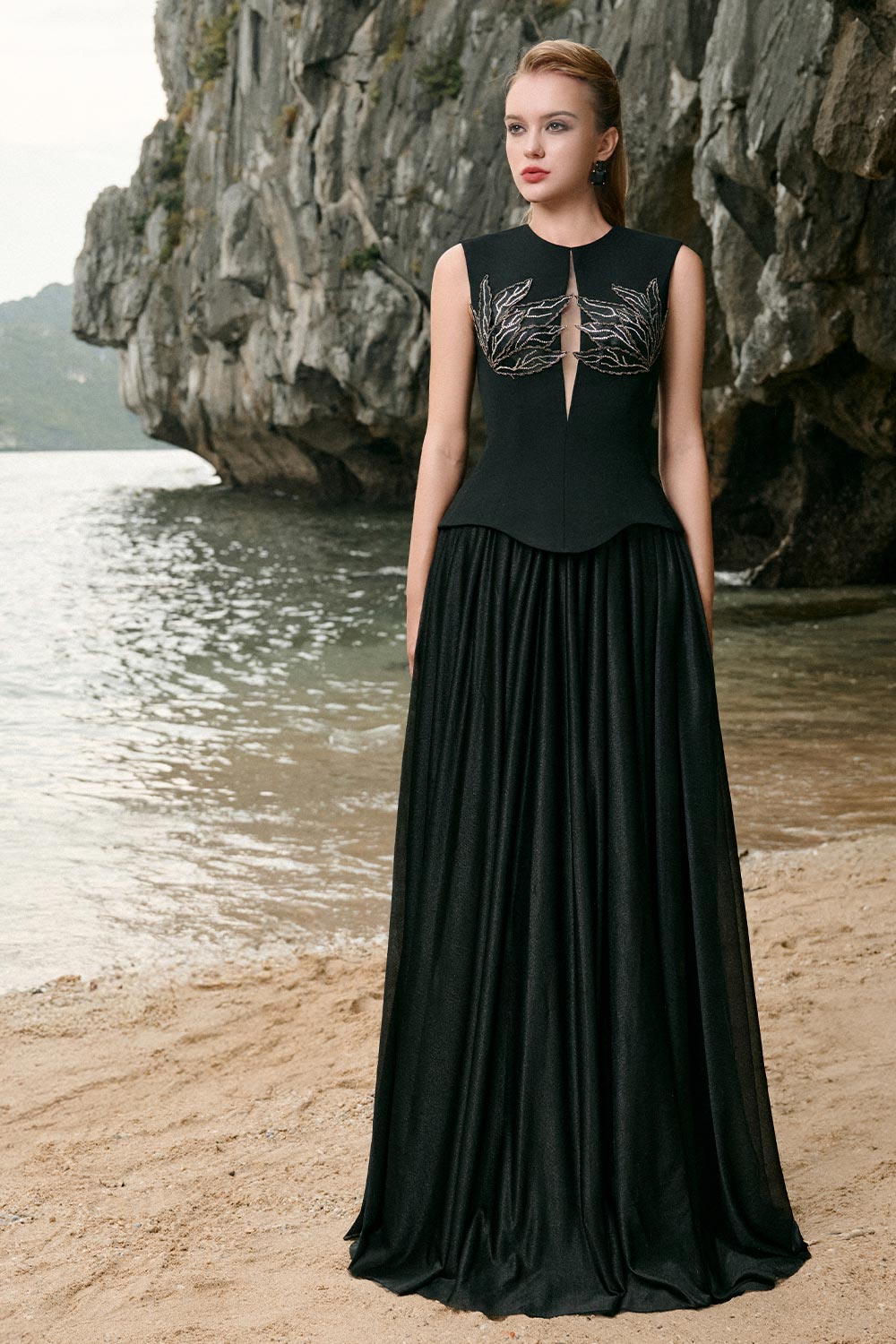 flared peplum dress Madilynn Velvet Satin Floor Length Set Black / L Size:36C try our petite fit. dress_occasion_Party Scottish Regency Dress, Plaid