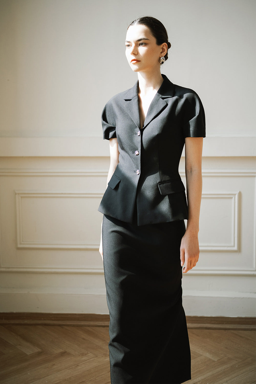 Haze Sheath Flap Pocket Twill Blazer