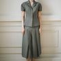 Haze Sheath Puffy Sleeved Twill Blazer