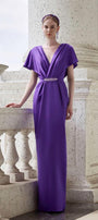 Solace Pegged V-Neck Silk Floor Length Dress - MEAN BLVD