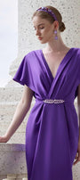 Solace Pegged V-Neck Silk Floor Length Dress - MEAN BLVD