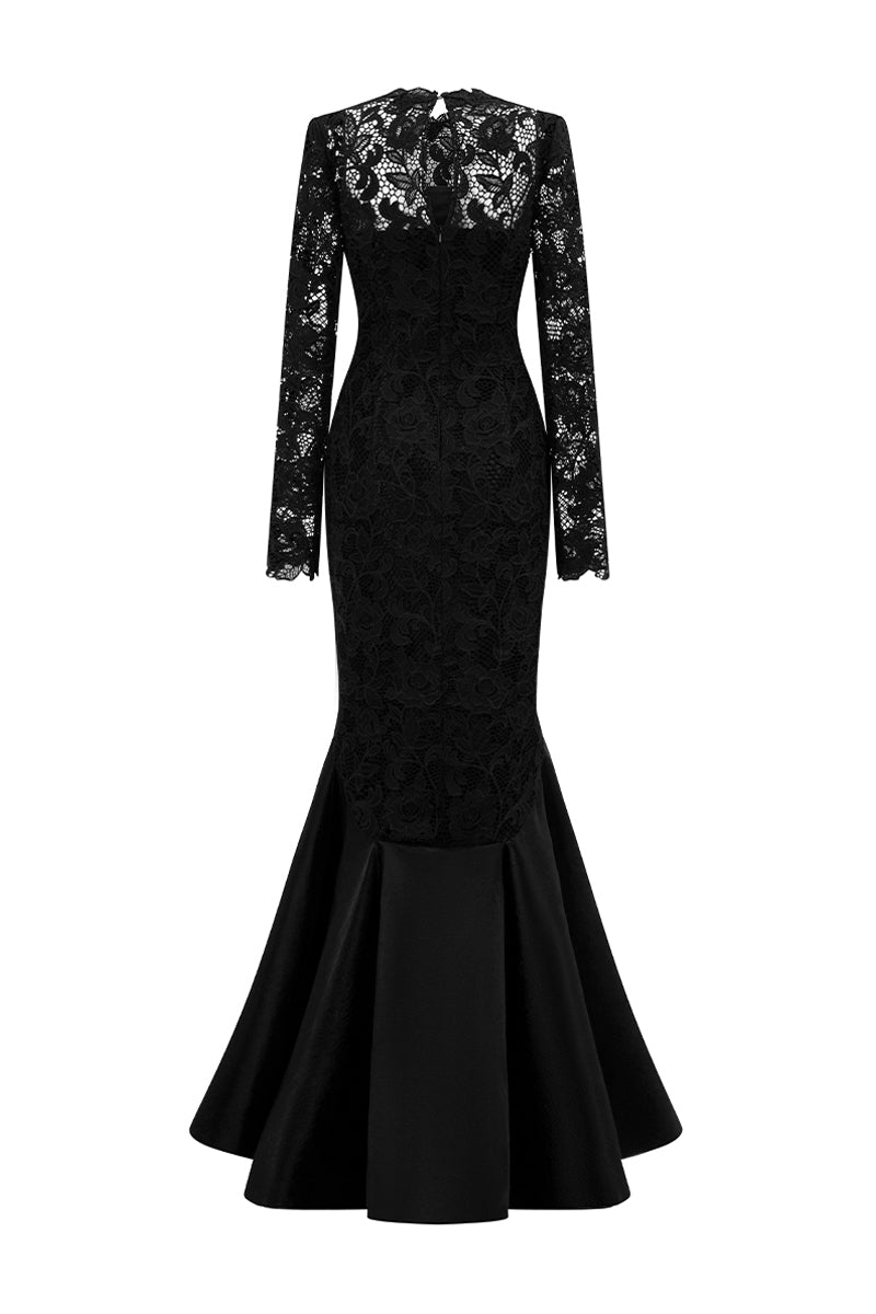 long sleeve long black mermaid dress Women's Alyssa Mermaid Maxi Dress XS/S/M/L/XL/XXL/Customize Black & Purple/Black & Red/Black & Green/Black MEAN BLVD Black & Purple / XL