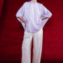Cam Vien Straight Batwing Sleeved Silk Top