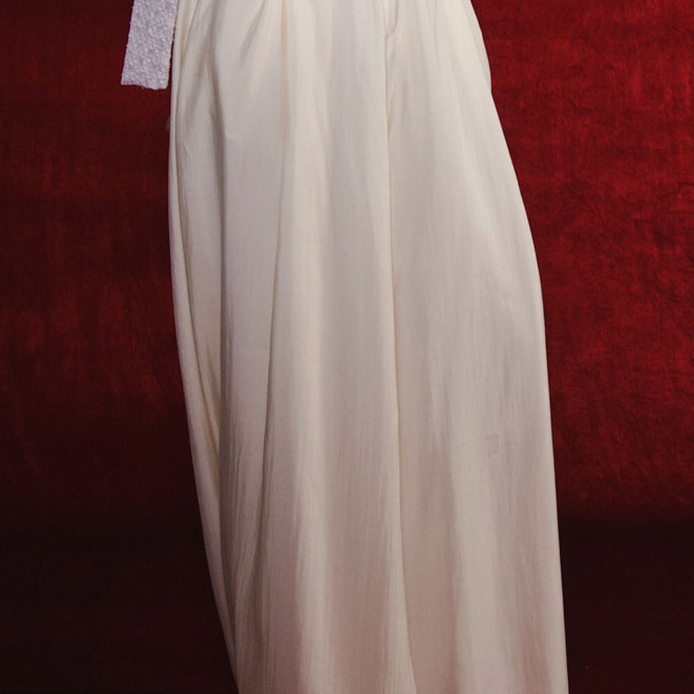 Yen Vu Flared Draped Organza Floor Length Pants