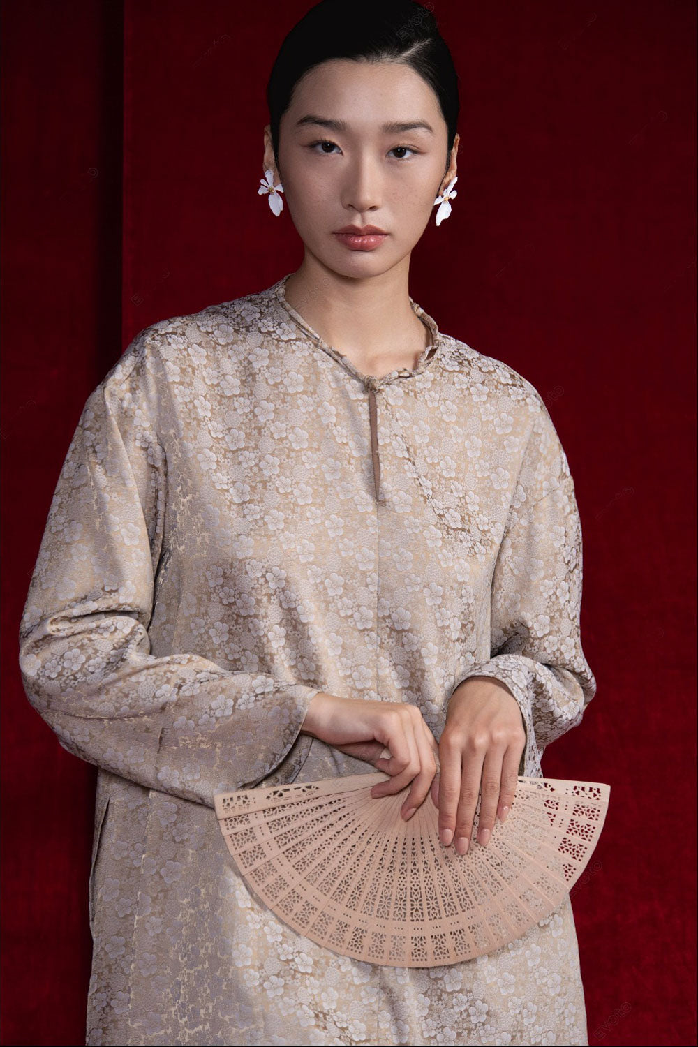 Moc Tra Straight Long Sleeved Silk Top