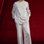 Tuyet Lien Crossover Round Neck Lace Top