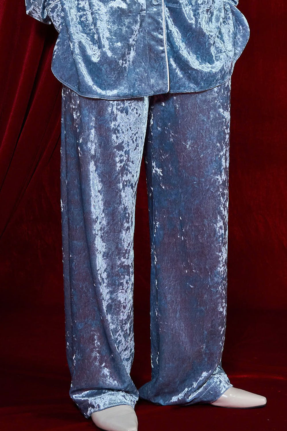 Cam Vien Straight Wide Leg Silk Floor Length Pants