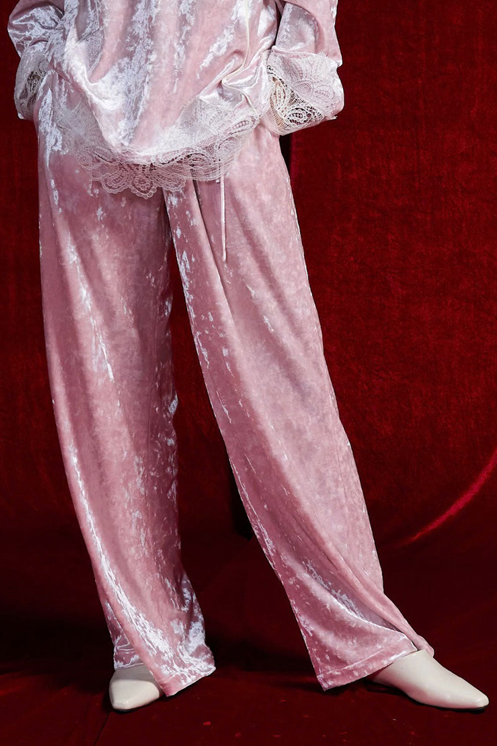 Cam Vien Straight Wide Leg Silk Floor Length Pants