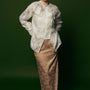 Thanh Lieu Straight Side Pocket Silk Ankle Length Skirt