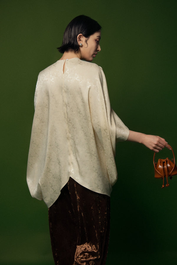 Thach Thao Tulip Cape Sleeved Silk Top