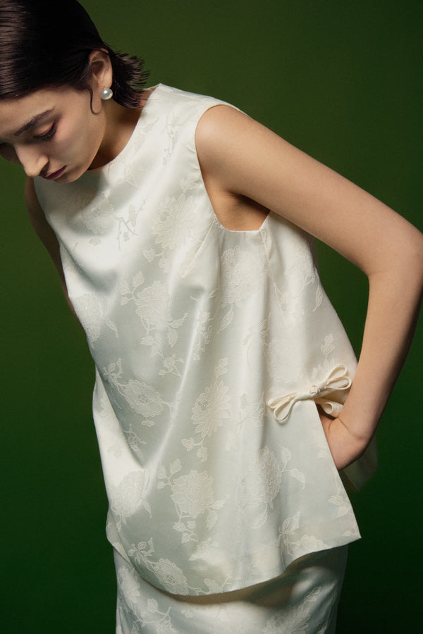 Kim Mai Straight Sleeveless Brocade Top