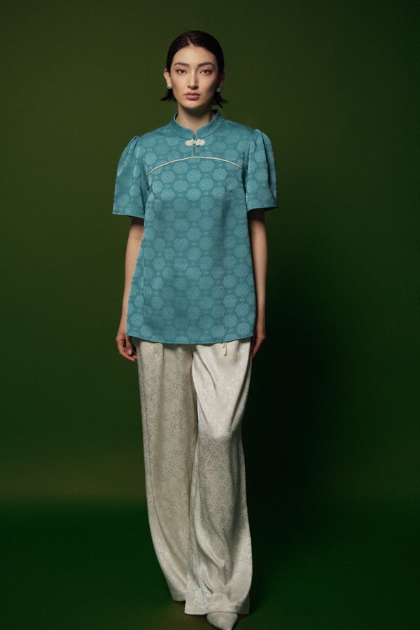 Bich Thuy Trapezoid Short Sleeved Silk Top