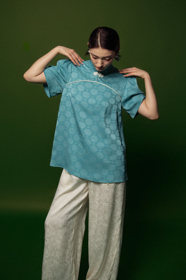 Bich Thuy Trapezoid Short Sleeved Silk Top