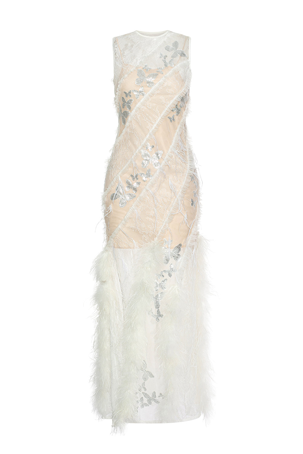 Dulcie Sheath See-Through Lace Ankle Length Dress