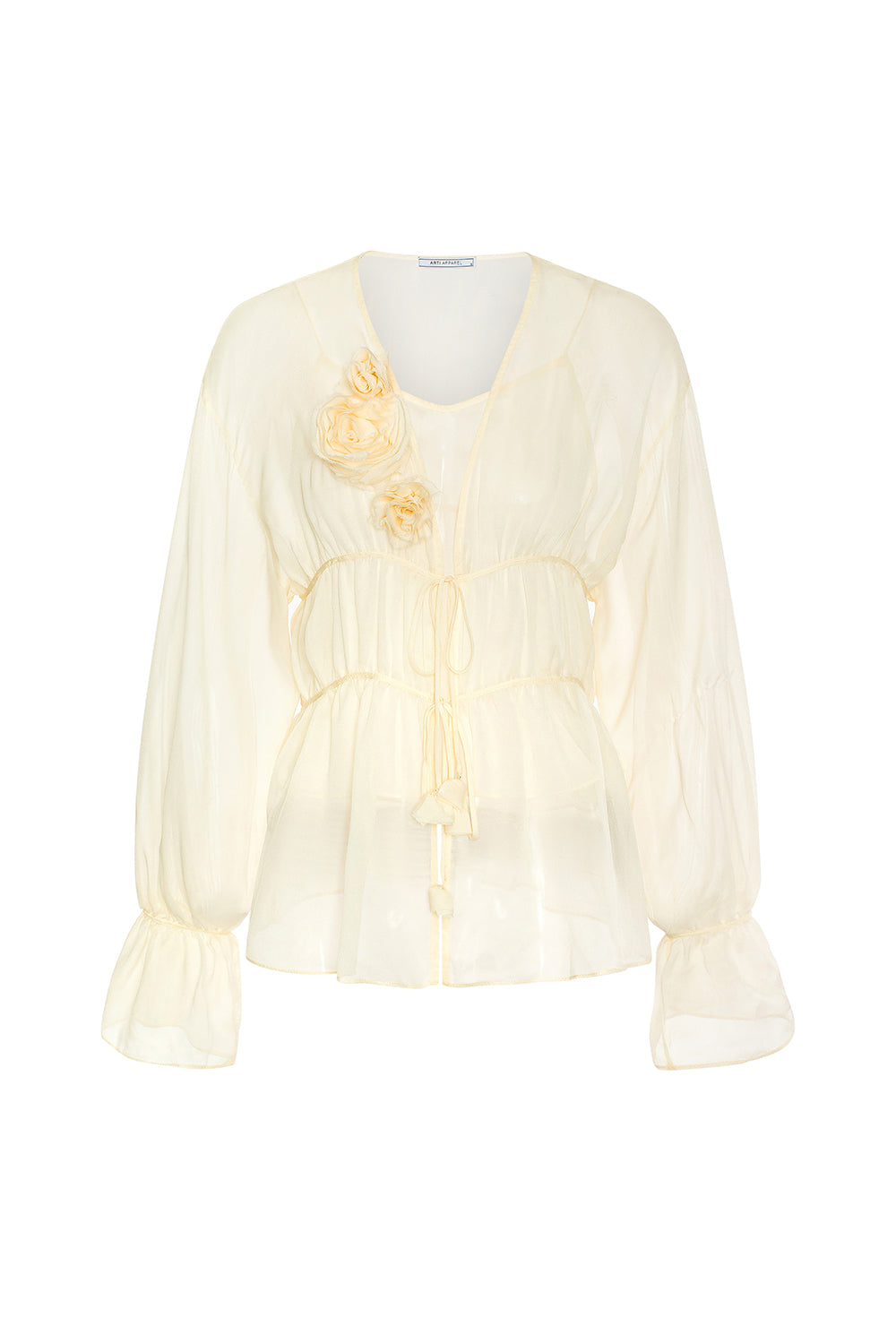Serin Blouson V-Neck Georgette Blouse