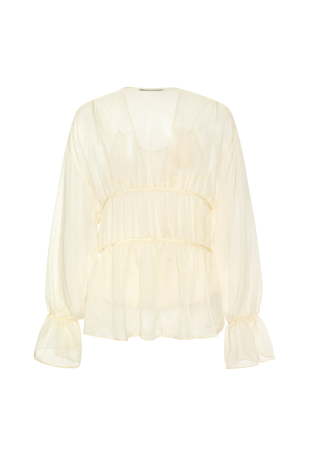 Serin Blouson V-Neck Georgette Blouse