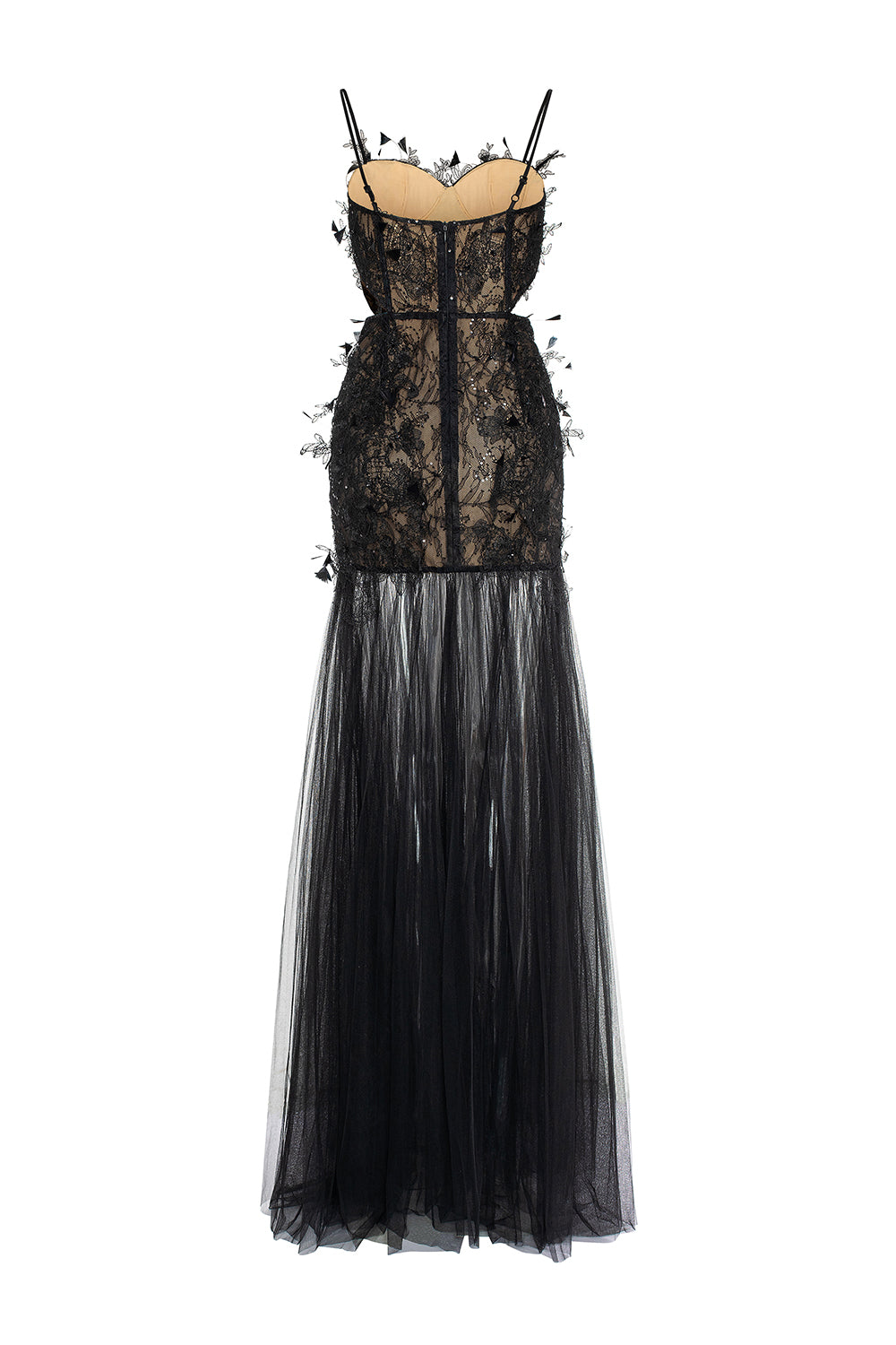Elisia Mermaid Spaghetti Strap Lace Floor Length Dress