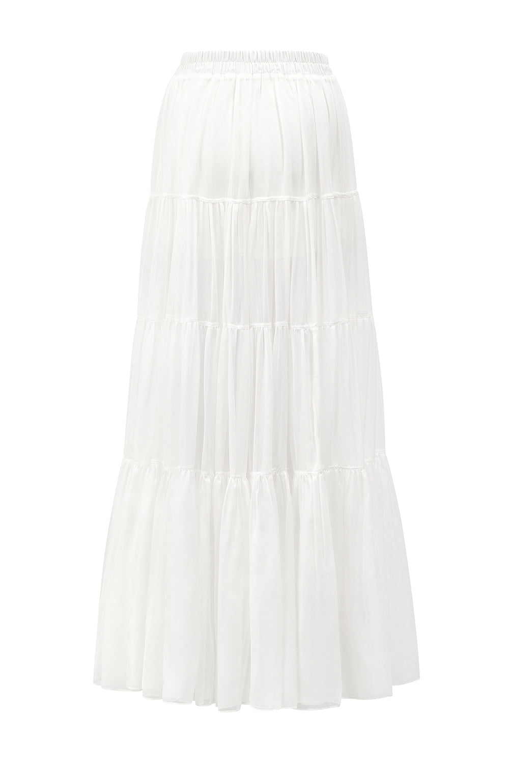 Viorein A-line Tiered Georgette Maxi Skirt