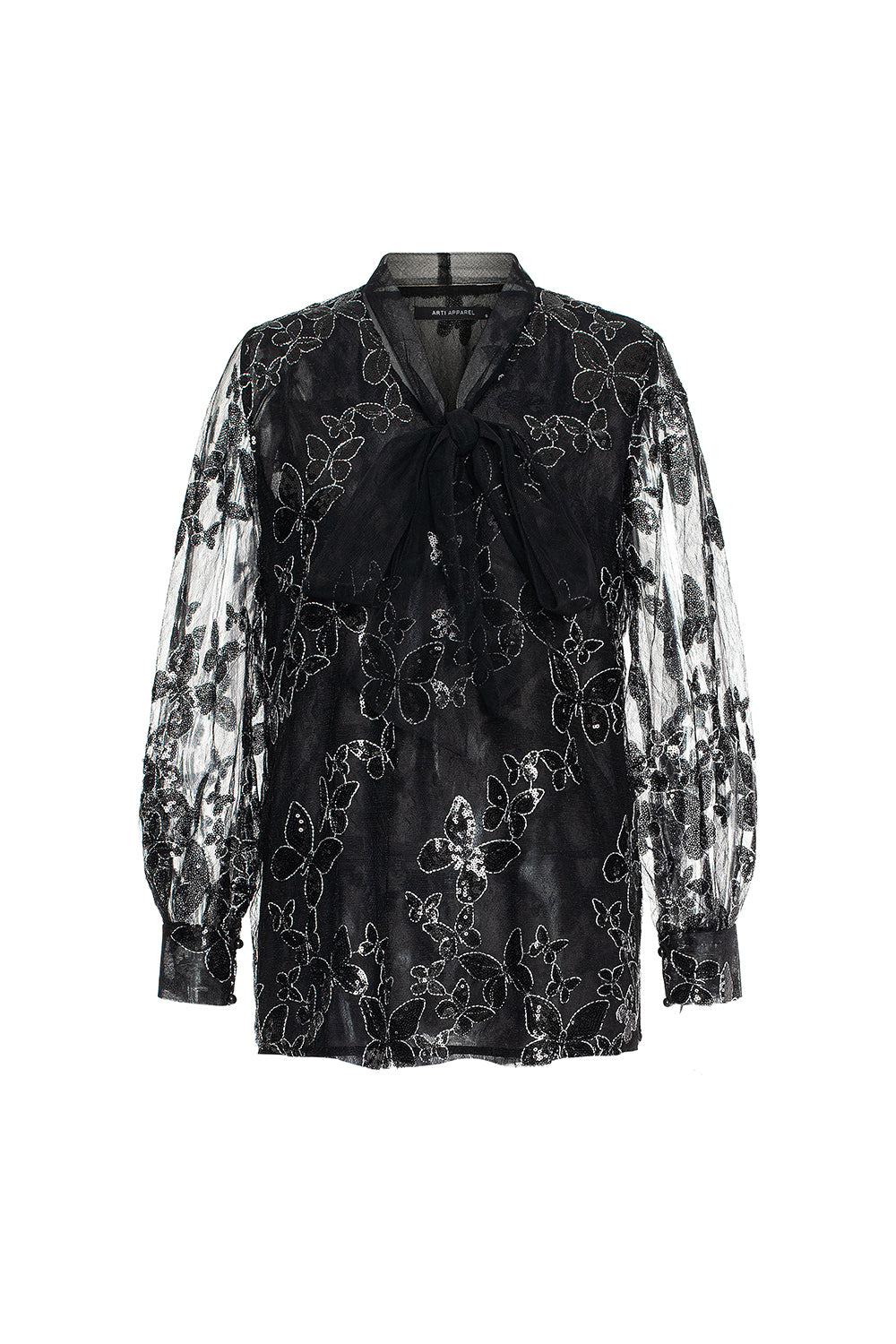 Ilira Straight Tie Neck Mesh Top