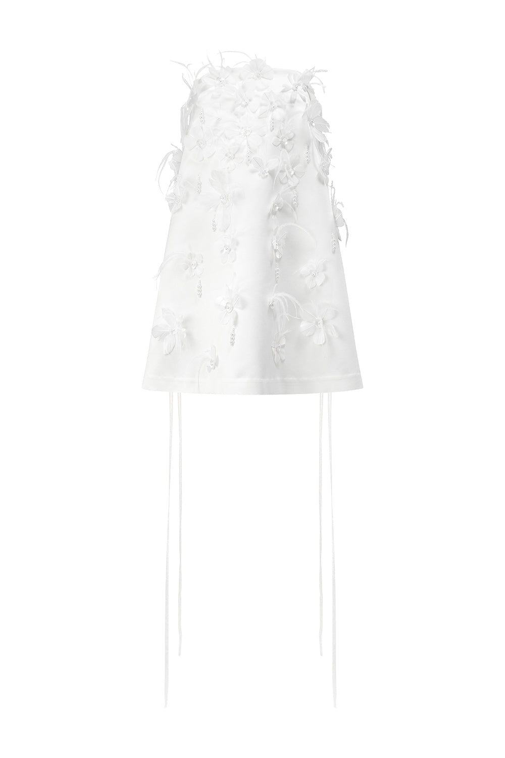 Isabelle A-line Straight Across Neck Silk Blend Mini Dress