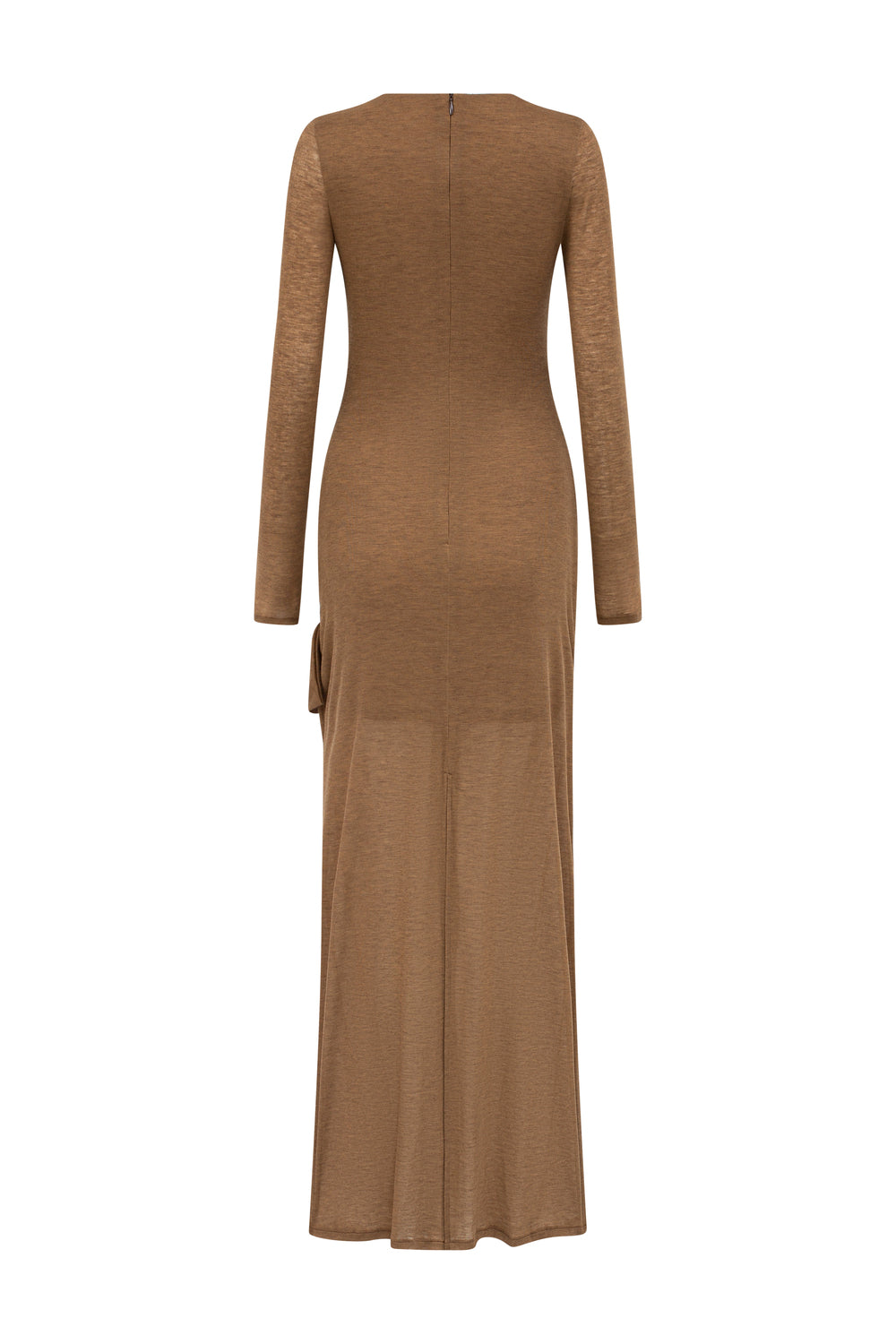 Noir Round Neck Ruffle Maxi Dress