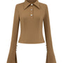 Twilight Collared Button Top