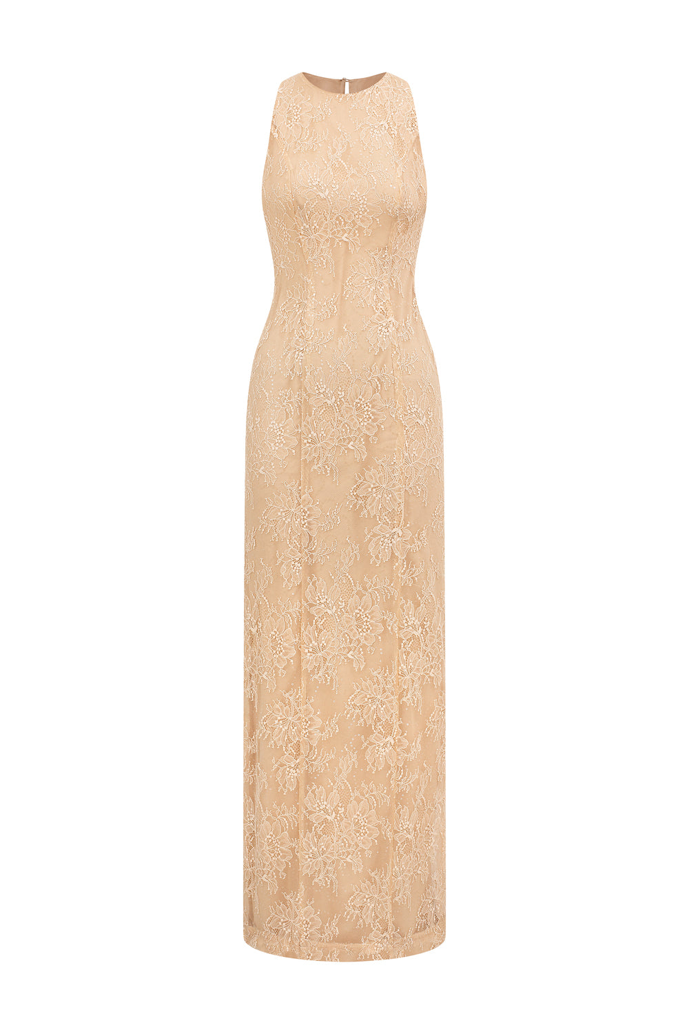 Gem Halter Lace Maxi Dress