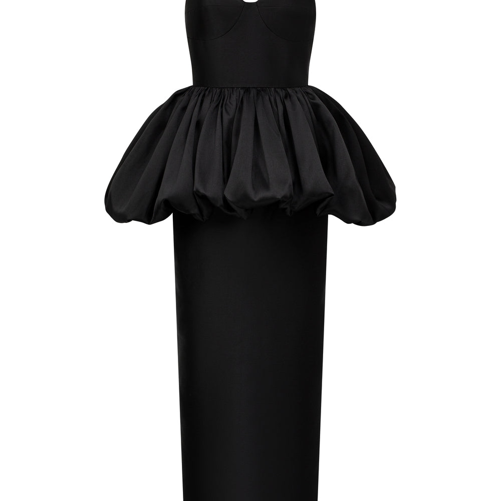 Lullaby Peplum Gathering Maxi Dress