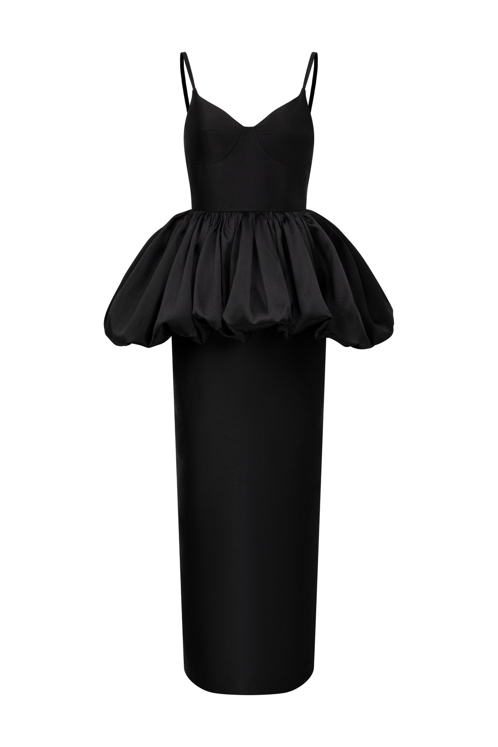 Lullaby Peplum Gathering Maxi Dress