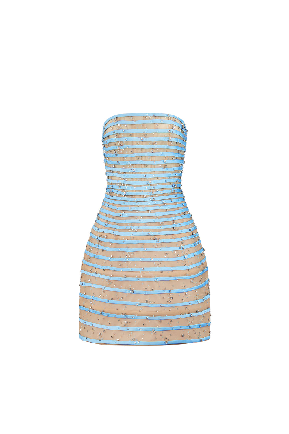 Ivara A-line Straight Across Neck Chiffon Mini Dress