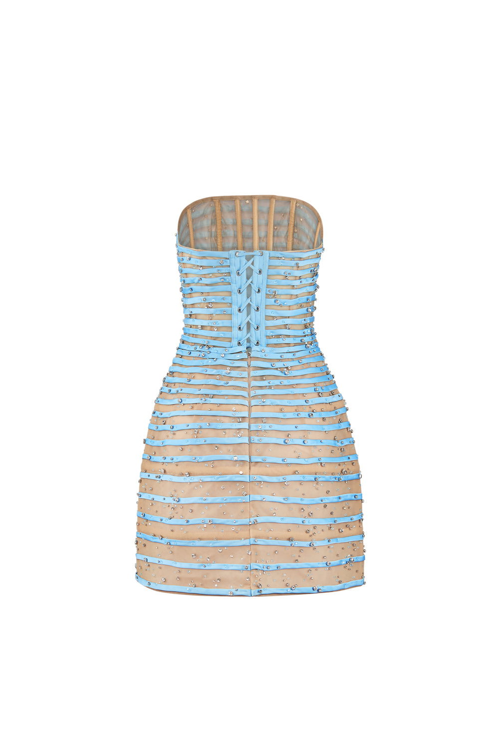 Ivara A-line Straight Across Neck Chiffon Mini Dress