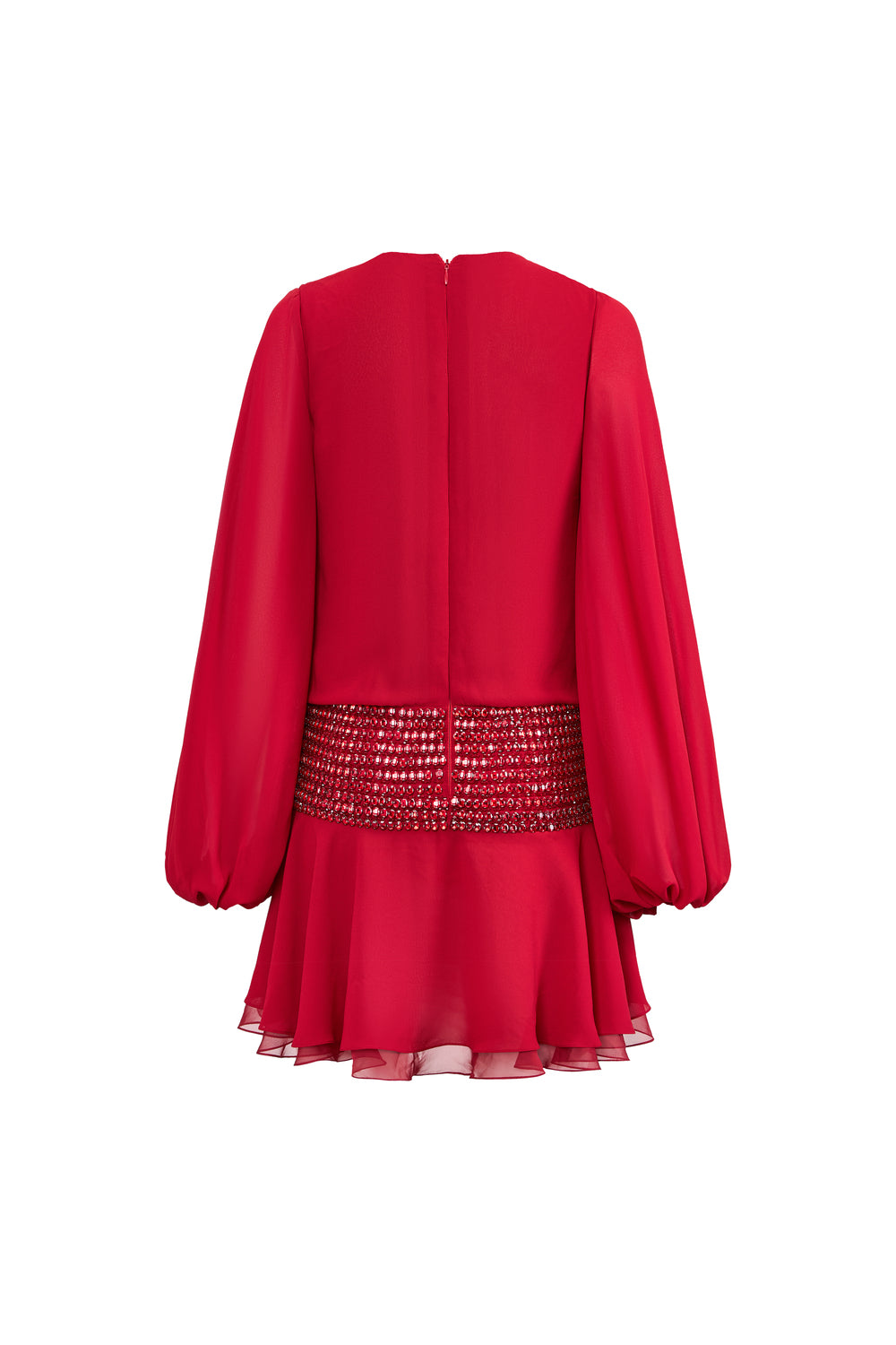 Crimson Rhinestone Mini Dress