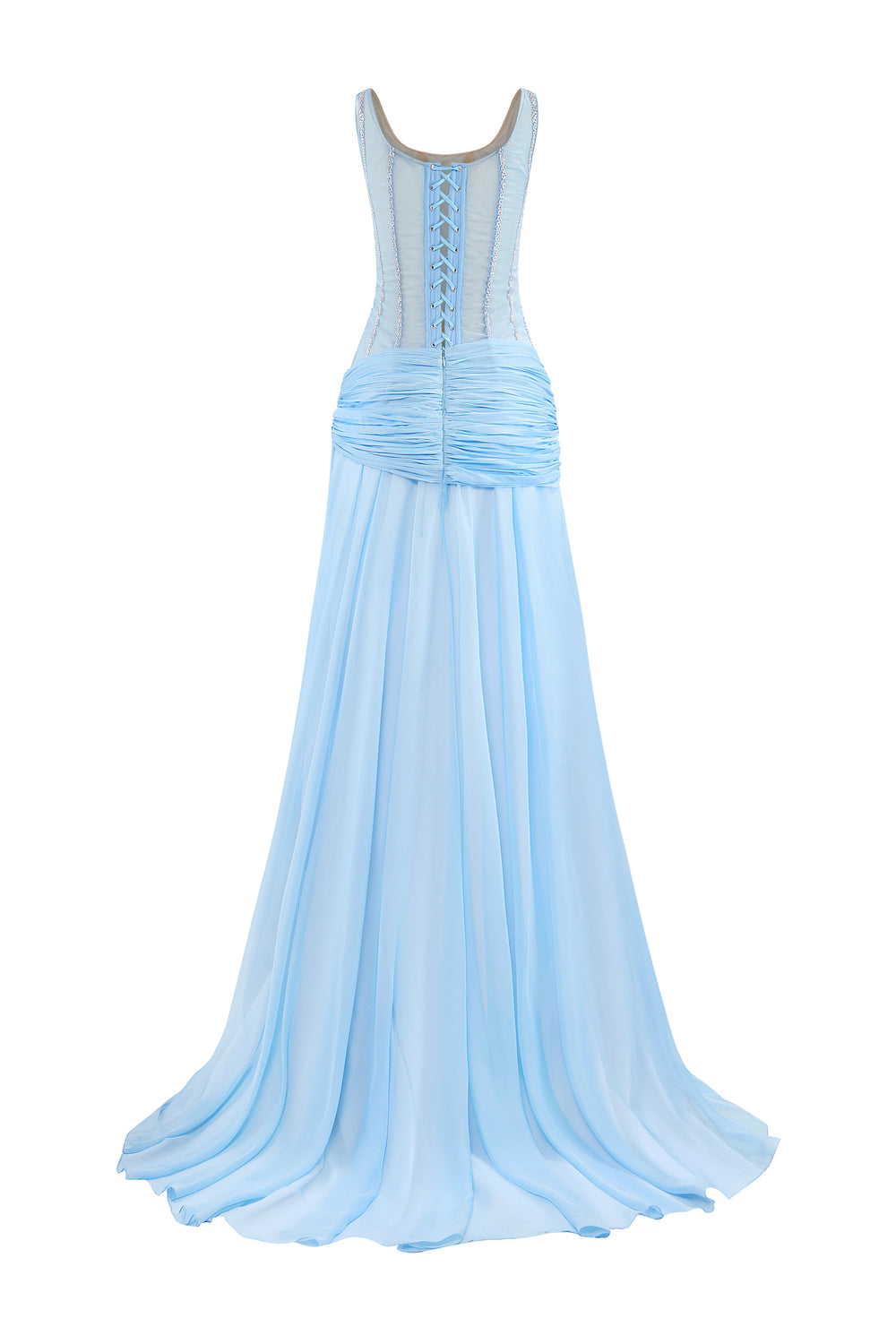 Cirelle Sheath Scoop Neck Chiffon Floor Length Dress