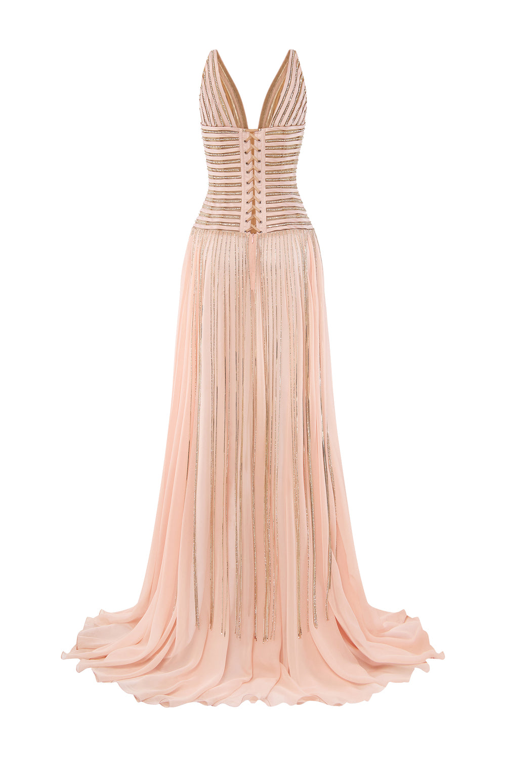 Avielle Sheath V-Neck Chiffon Floor Length Dress