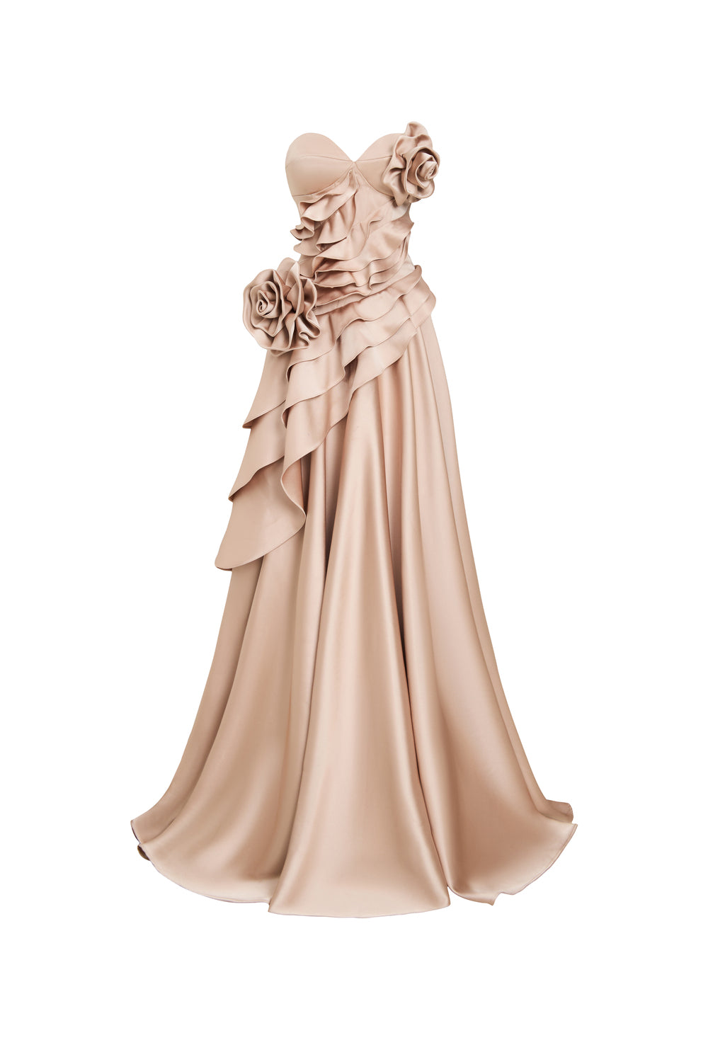 Golden Rose Sweetheart Applique Maxi Dress