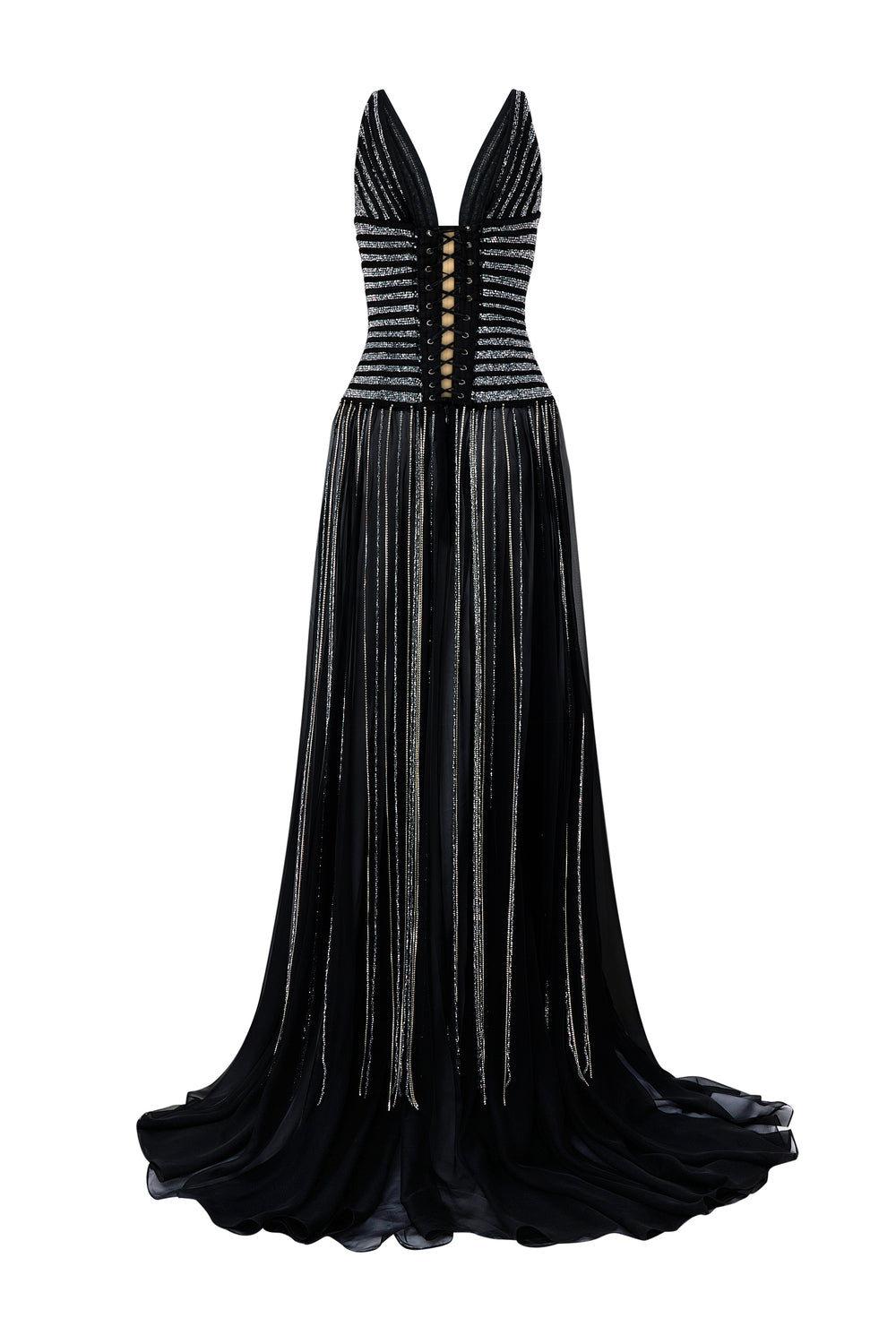 Avielle Sheath V-Neck Chiffon Floor Length Dress