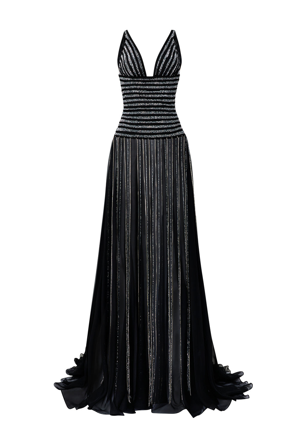 Avielle Sheath V-Neck Chiffon Floor Length Dress