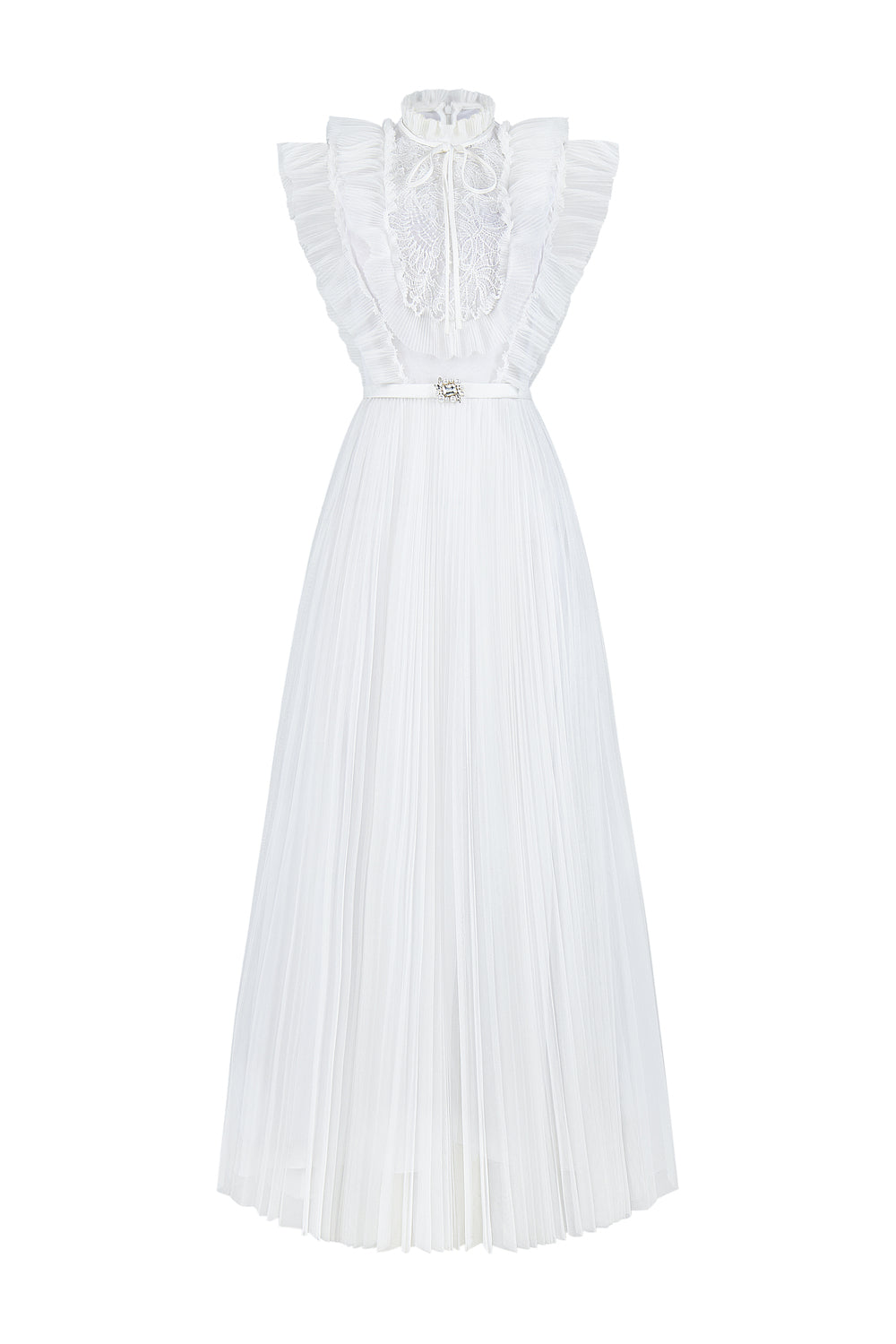 Elowen A-line Pleated Tulle Ankle Length Dress