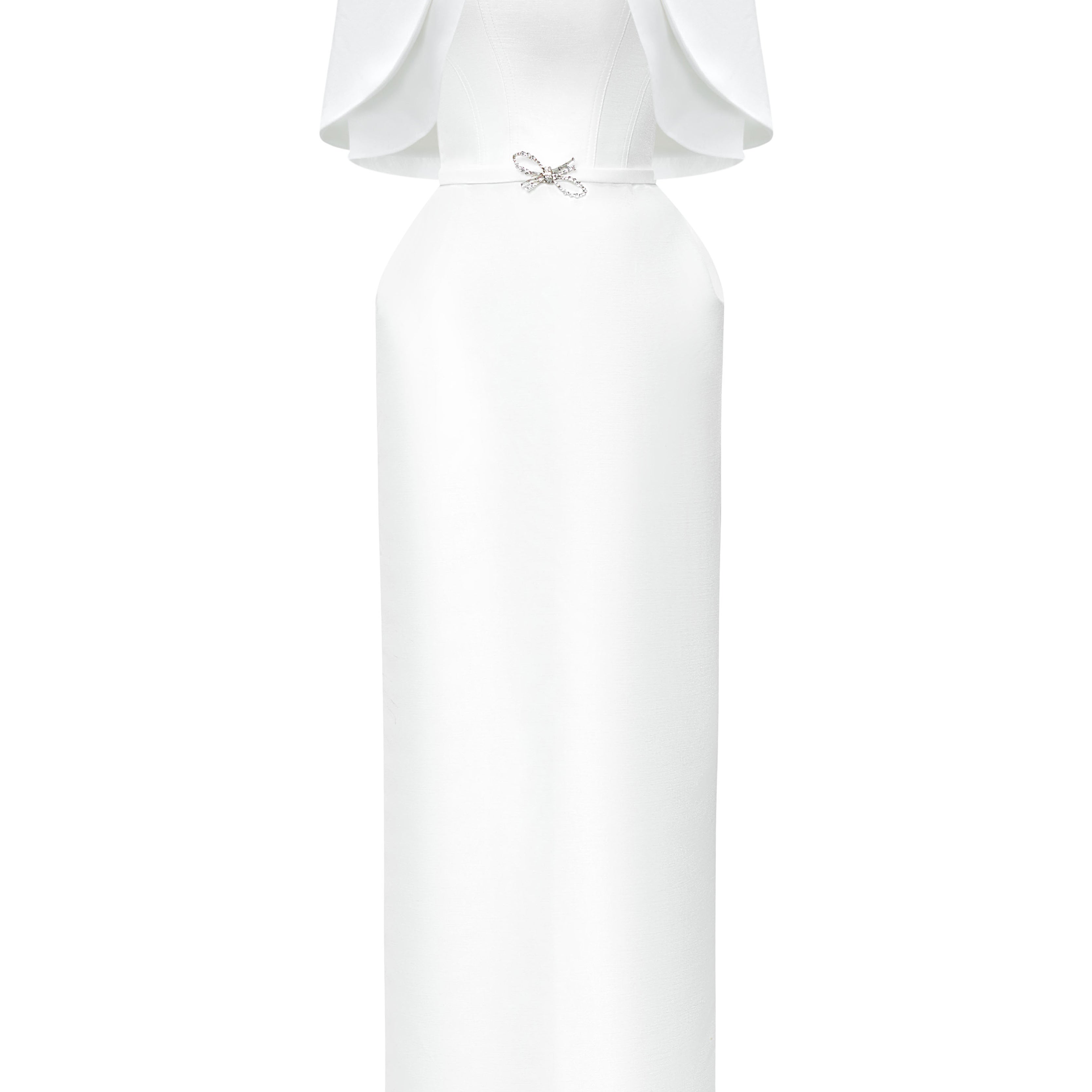 Marcele Pegged Square Neck Taffeta Maxi Dress