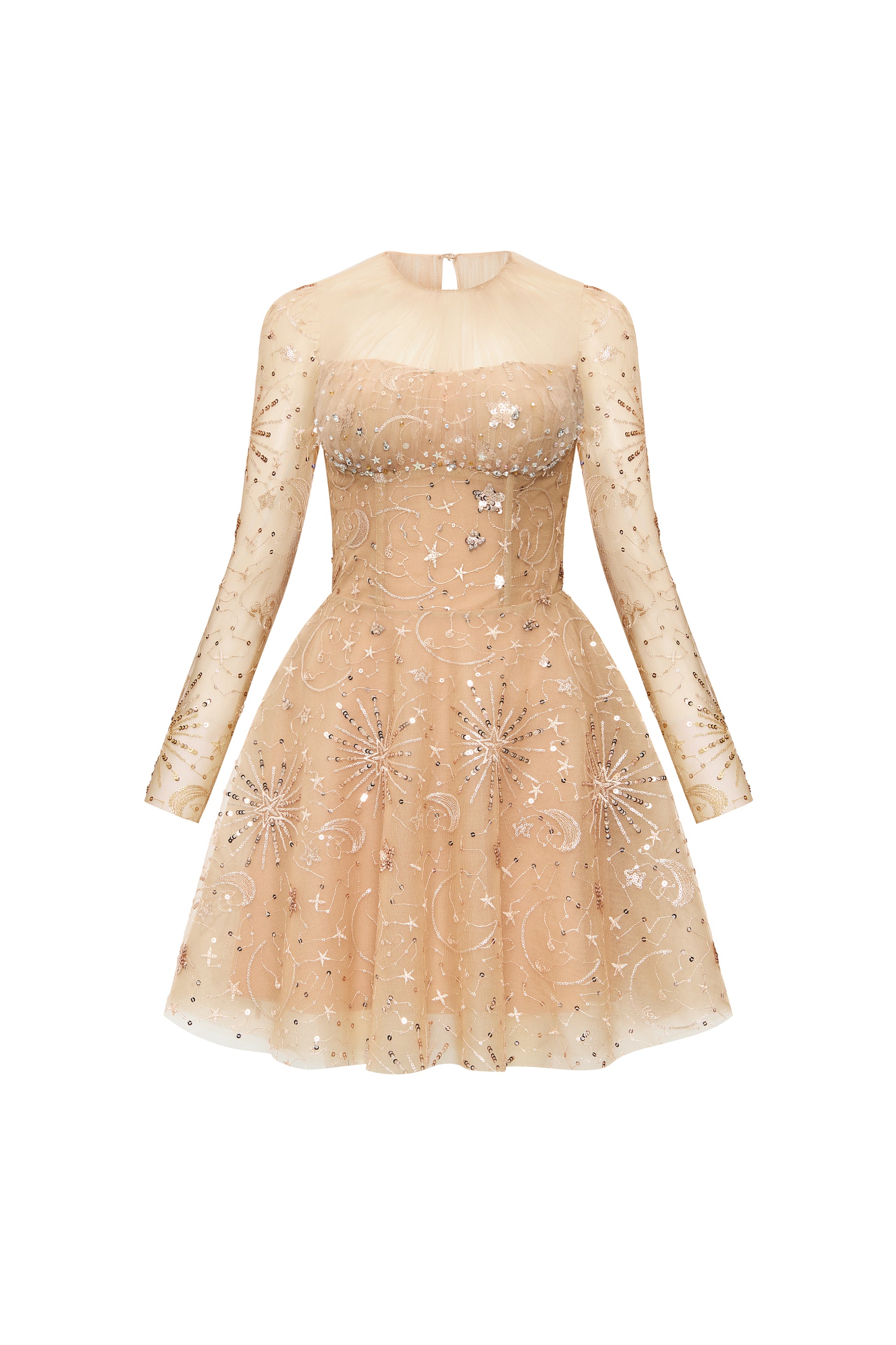 Women's Aurelyn A-line Sequin Mini Dress S/M/L/Customize Light Brown MEAN BLVD Women's Aurelyn A-line Sequin Mini Dress S/M/L/Customize Light Brown MEAN BLVD