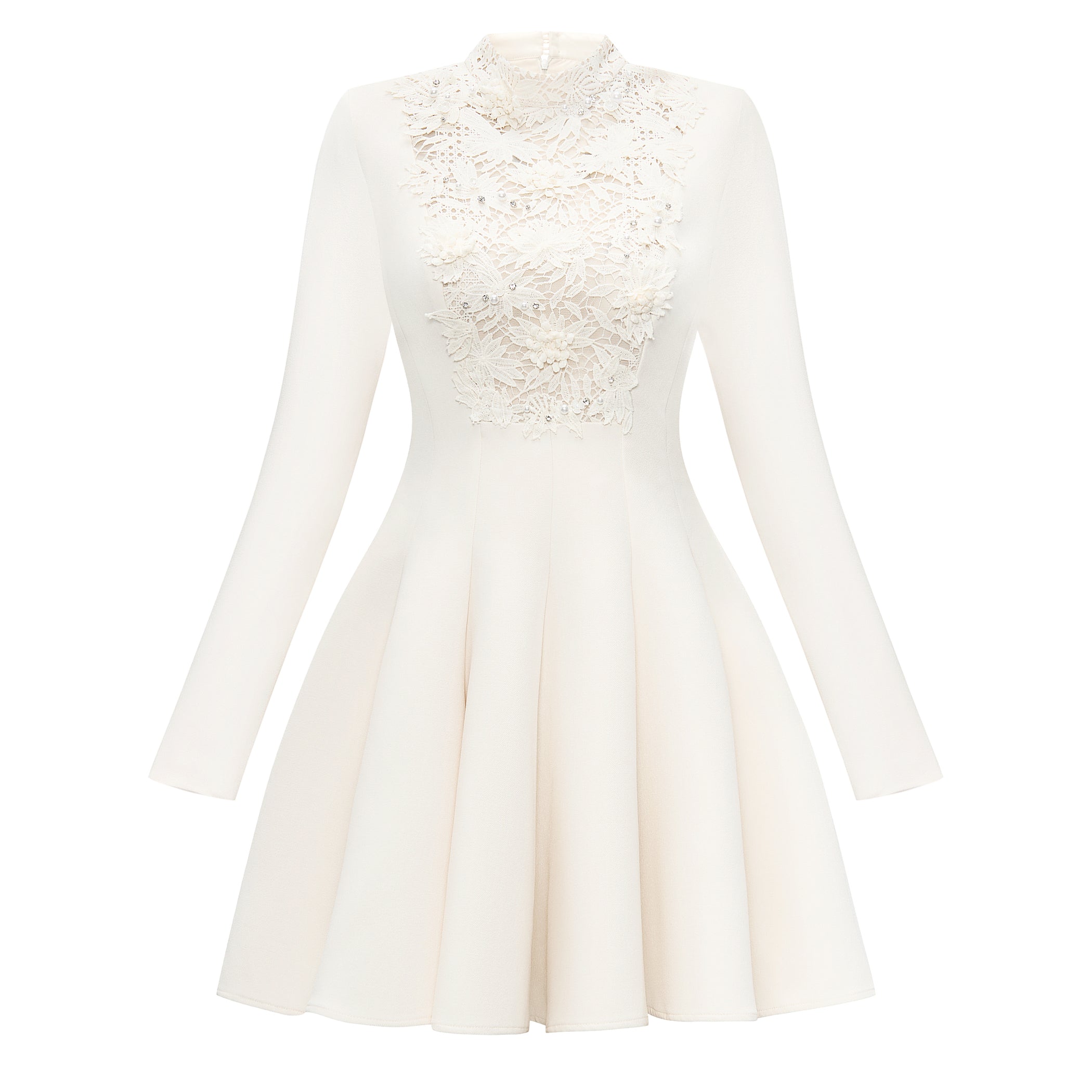 Nivora High Neck Applique Mini Dress