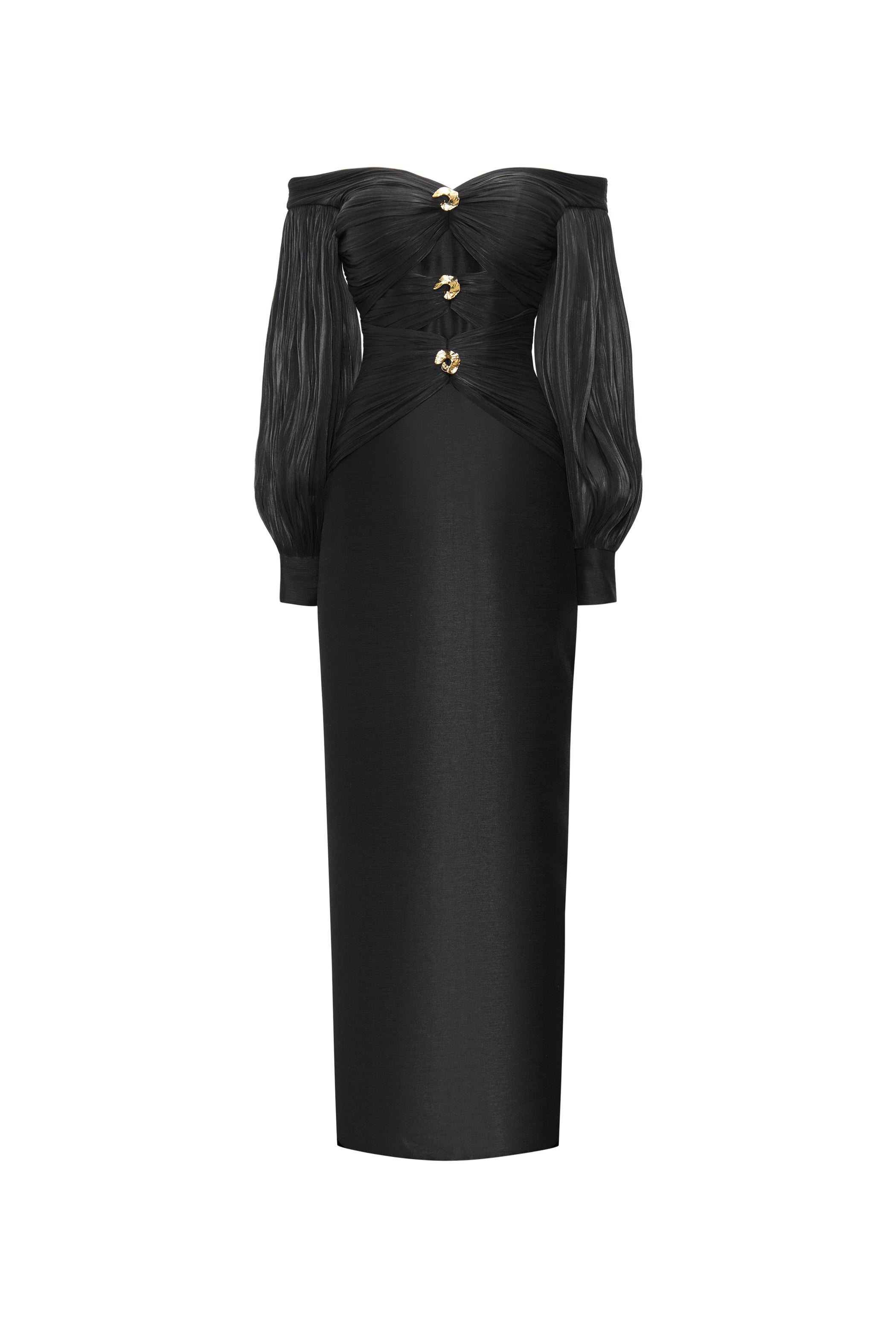 Nythera Off-Shoulder Gathering Maxi Dress