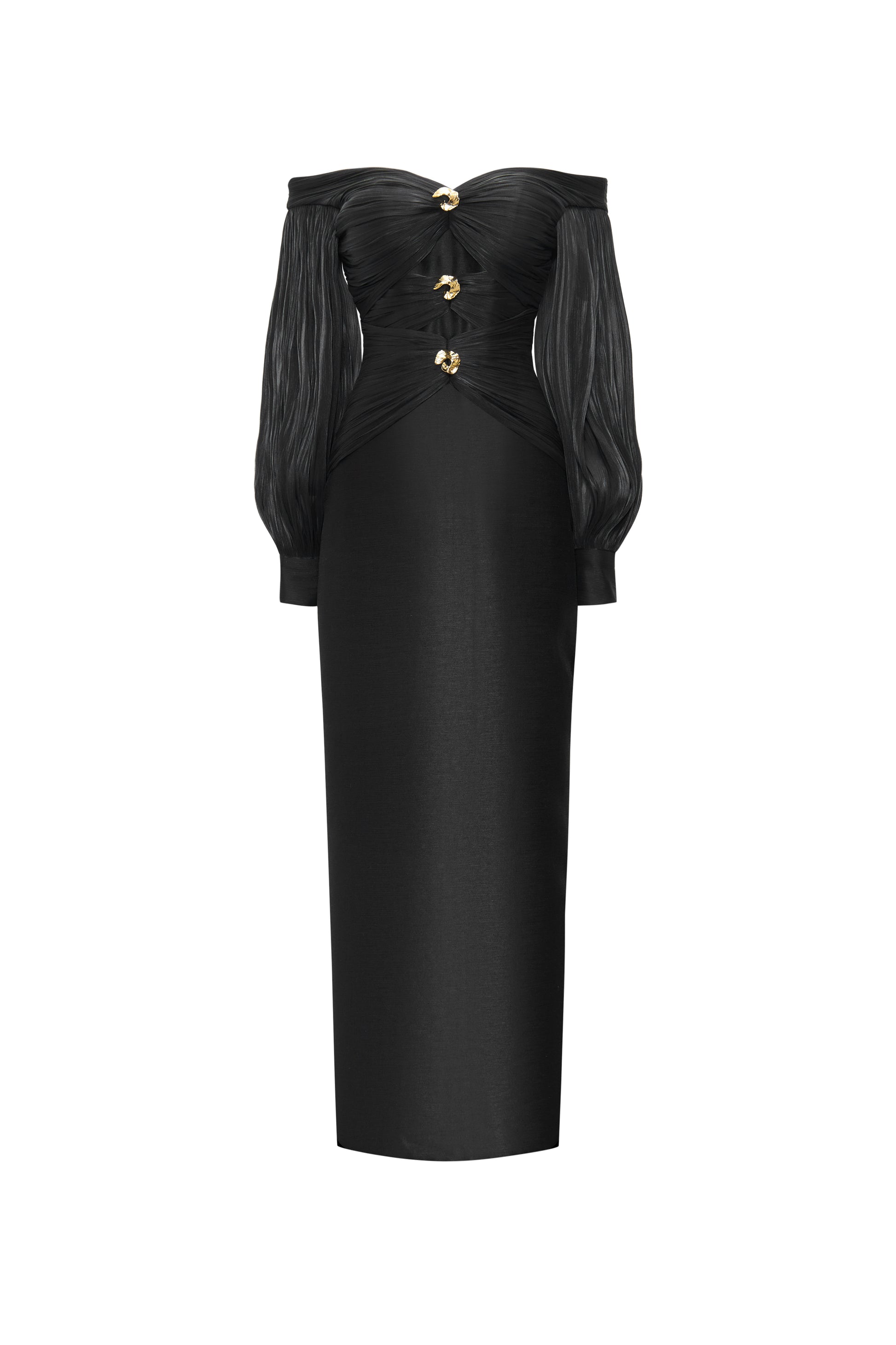 Nythera Off-Shoulder Gathering Maxi Dress