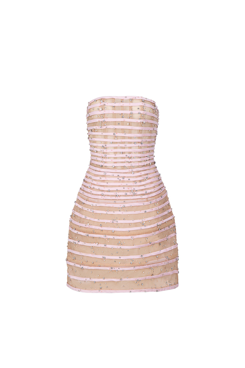 Ivara A-line Straight Across Neck Chiffon Mini Dress