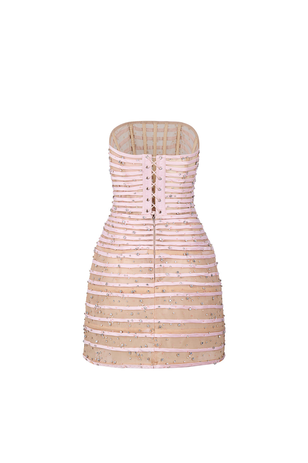 Ivara A-line Straight Across Neck Chiffon Mini Dress