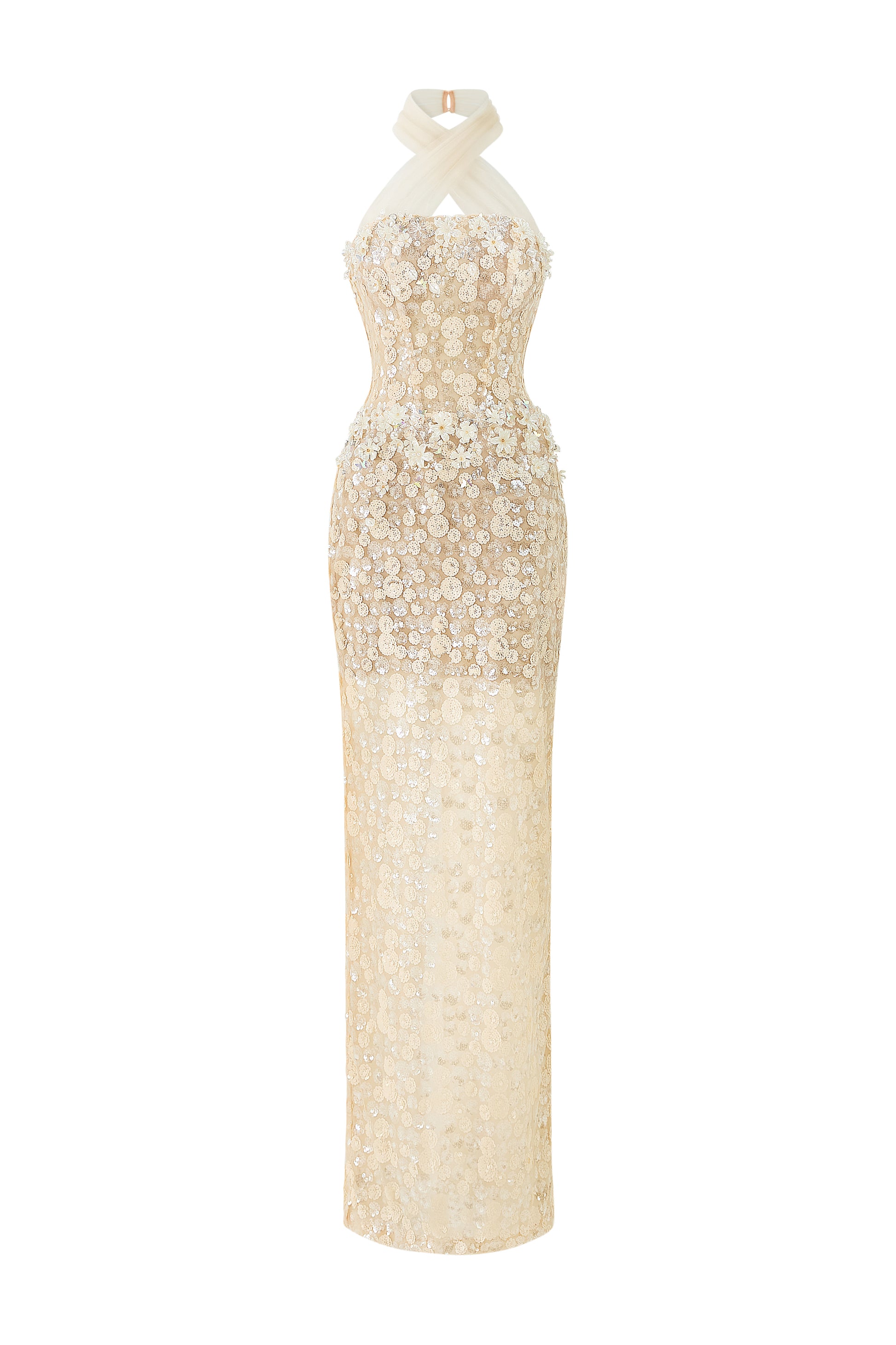 Women's Serelune Sequin Maxi Dress Champagne S/M/L/Customize MEAN BLVD